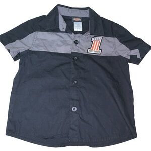 Harley-Davidson Kids Black and Gray Button Down Shirt size 2t